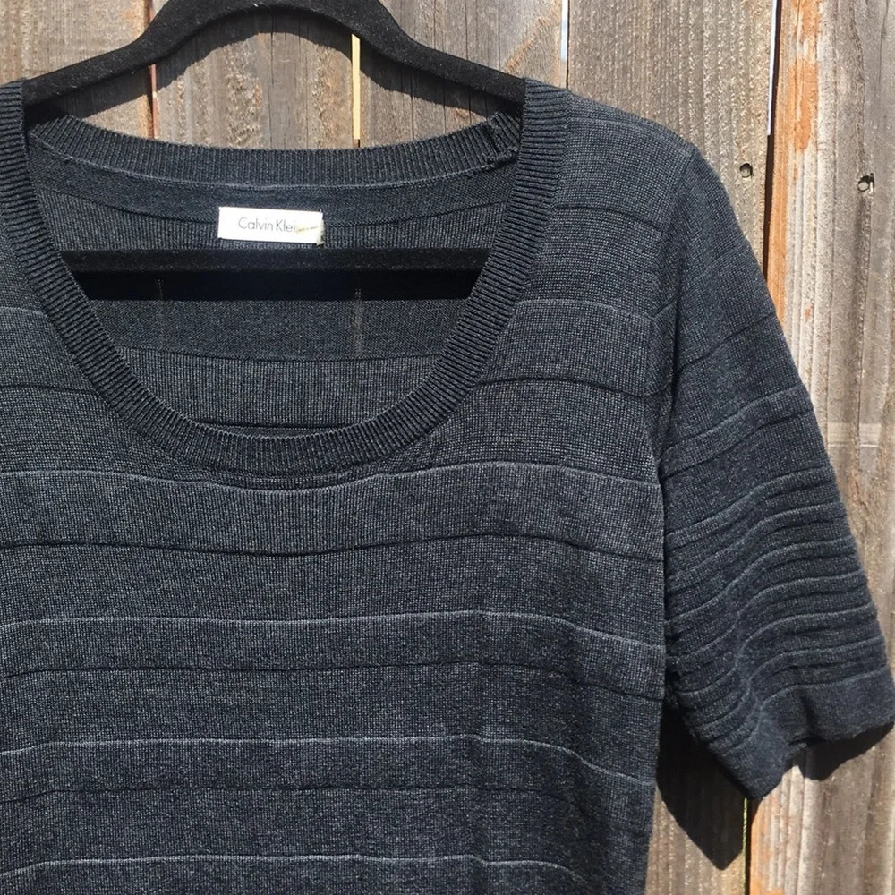 CALVIN KLEIN charcoal gray sweater dress